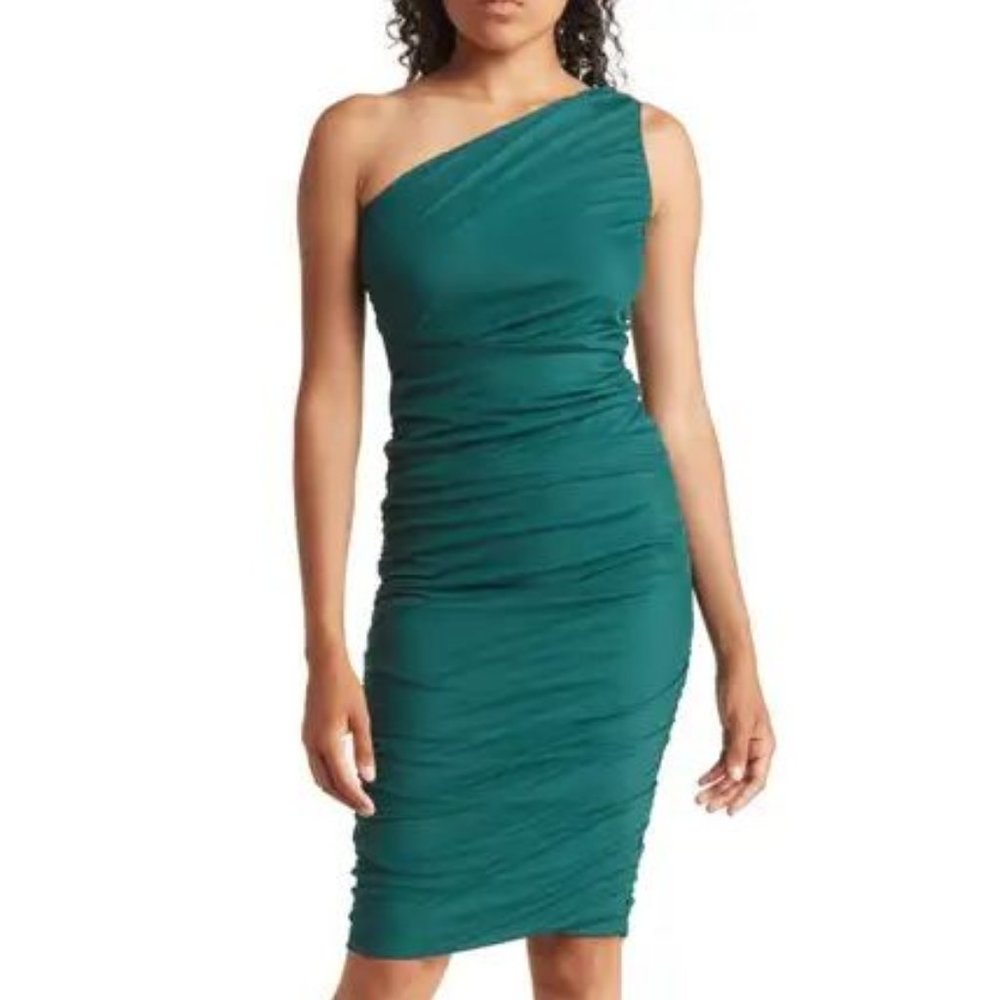 NWT One-Shoulder Body-Con Midi Dress - Size M